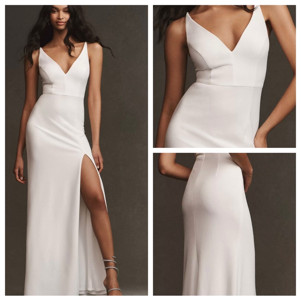 BHLDN Ivory Slip Wedding Dress Small Minimalist Bridal‎ Elopement Gown